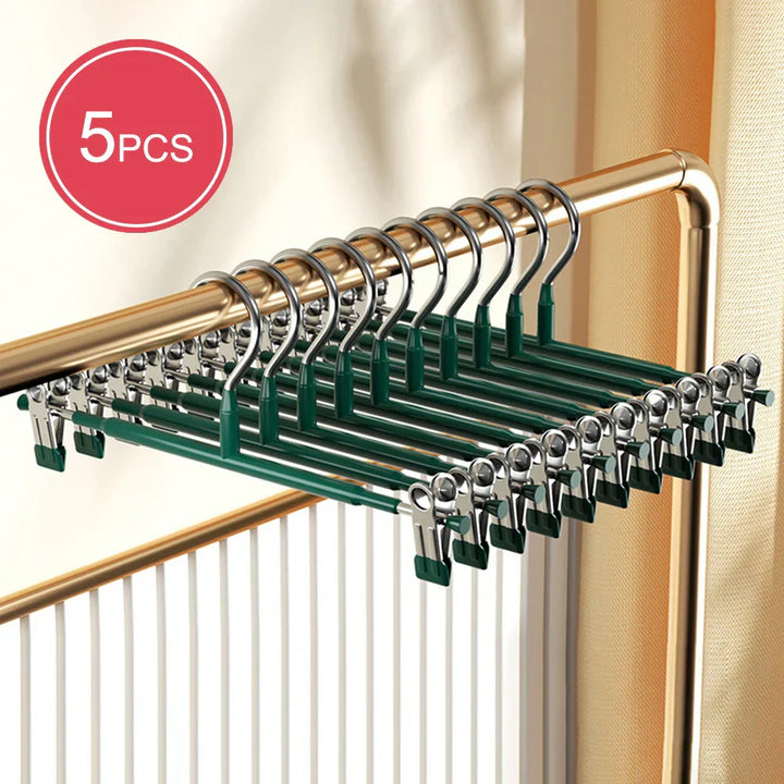 Stornfield | Closyra Stainless Steel Hanger with Clips | Adjustable & Non-Slip | For Skirts, Pants & Underwear | Space-Saving & Seamless