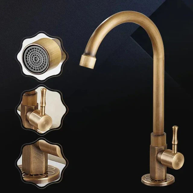 SwanFlow - Vintage kitchen faucet with elegant gooseneck design Stornfield