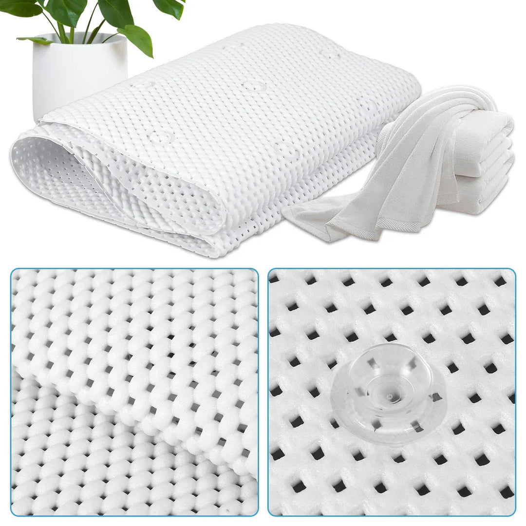 HydroComfort Non-Slip Bathtub Mat with Stornfield Pillow