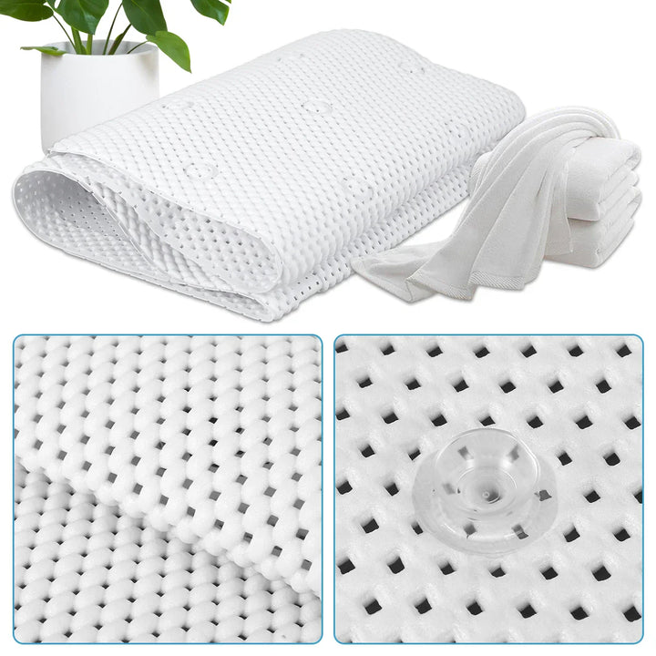 HydroComfort Non-Slip Bathtub Mat with Stornfield Pillow