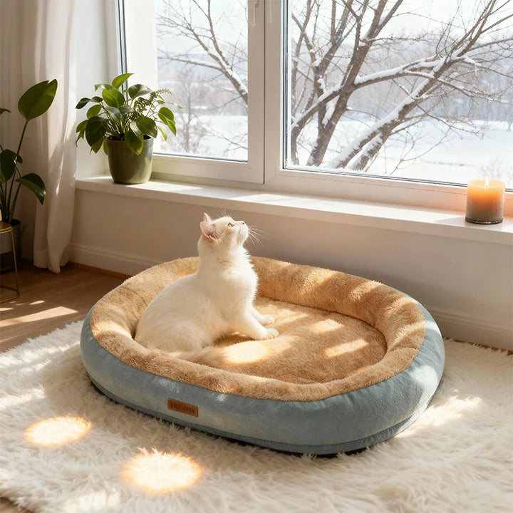 Stornfield Oval Plush Bed for Dogs & Cats