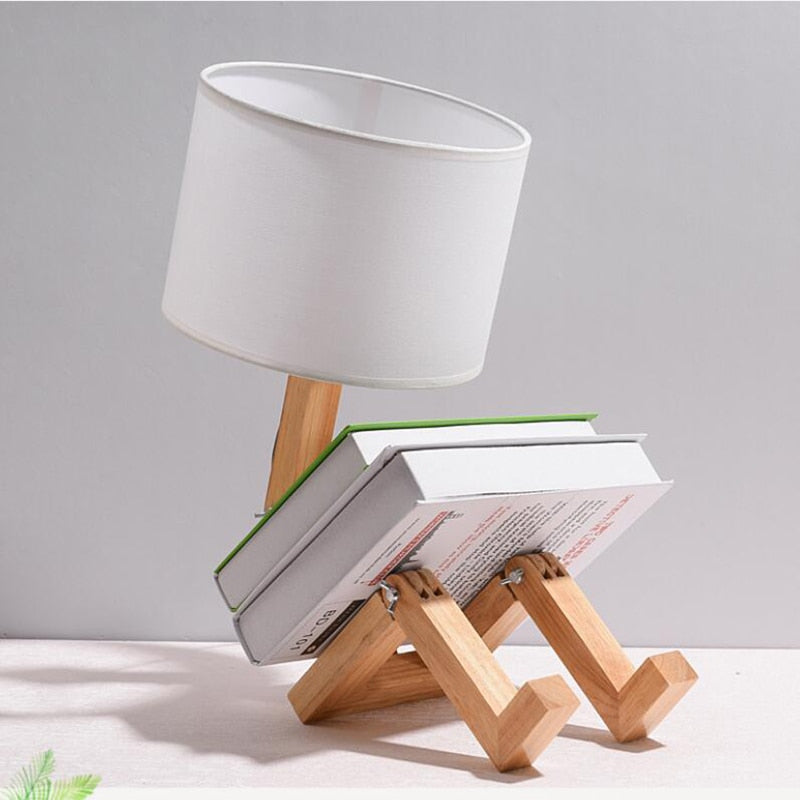 Thinker Wooden Robot Modern Night Lamp | Stornfield