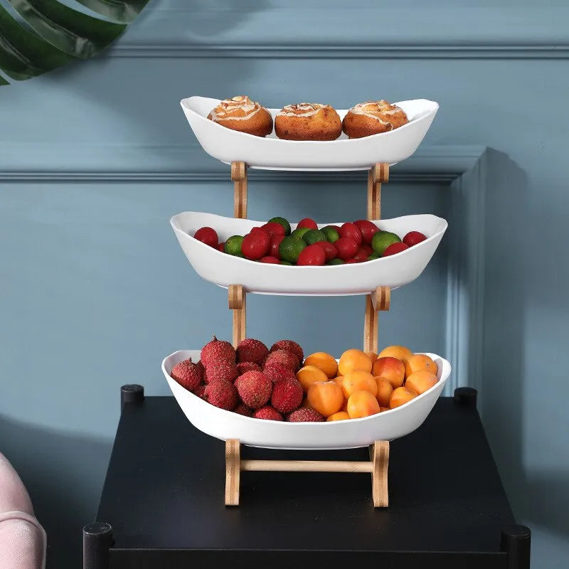 Stornfield | FruitTriad | Three-Tier Plastic Fruit Bowl