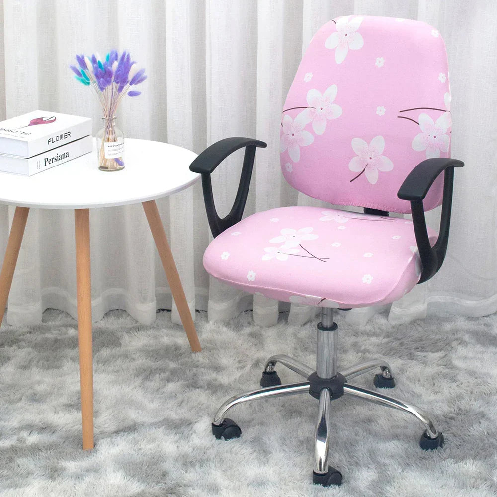 Stornfield | 2-Piece Split Pink Office Chair Covers