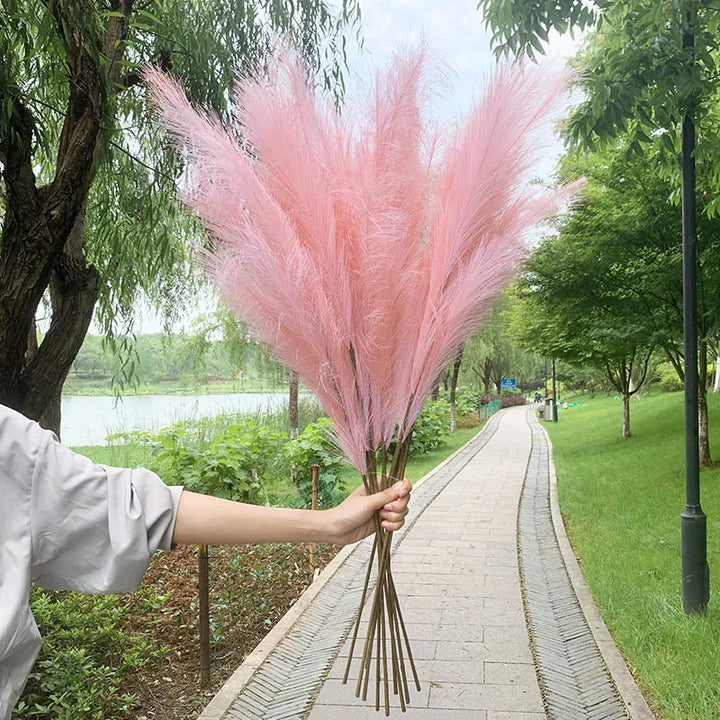 Stornfield | 5pcs 100cm Artificial Pampas Grass Dried Flower Bouquet Wedding Party Home Decor Room Artificial Plant Decoration Supplies