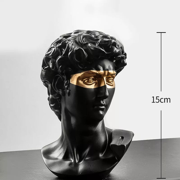Stornfield | Statues for decoration, 15 cm, David, coffee table, home decor, ornaments, one-piece plaster bust, white resin, decorative art sculpture