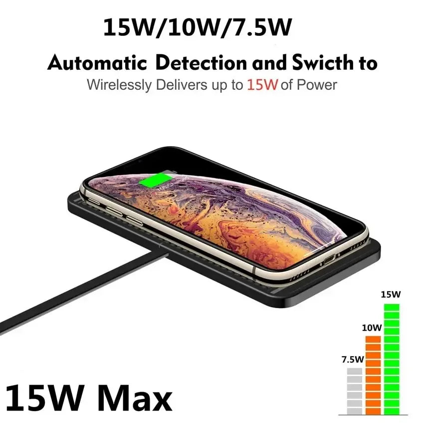 Stornfield | Voltigo Wireless Charging Pad | 15W Fast Charger | Non-Slip & Ultra-Slim | Compatible with iPhone & Samsung