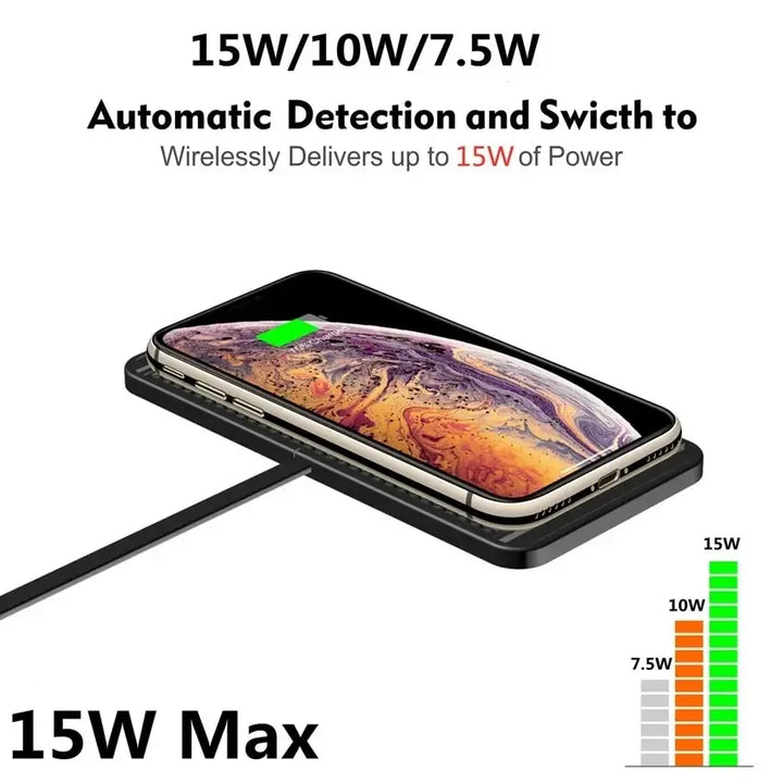 Stornfield | Voltigo Wireless Charging Pad | 15W Fast Charger | Non-Slip & Ultra-Slim | Compatible with iPhone & Samsung