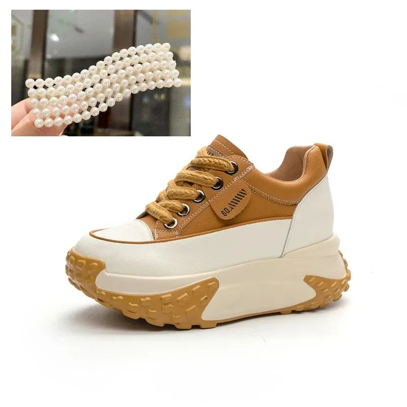 Stornfield | 7 cm Platform Wedge Sneakers made of Leather