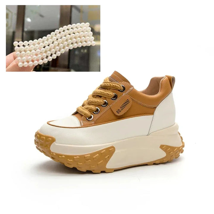 Stornfield | 7 cm Platform Wedge Sneakers made of Leather