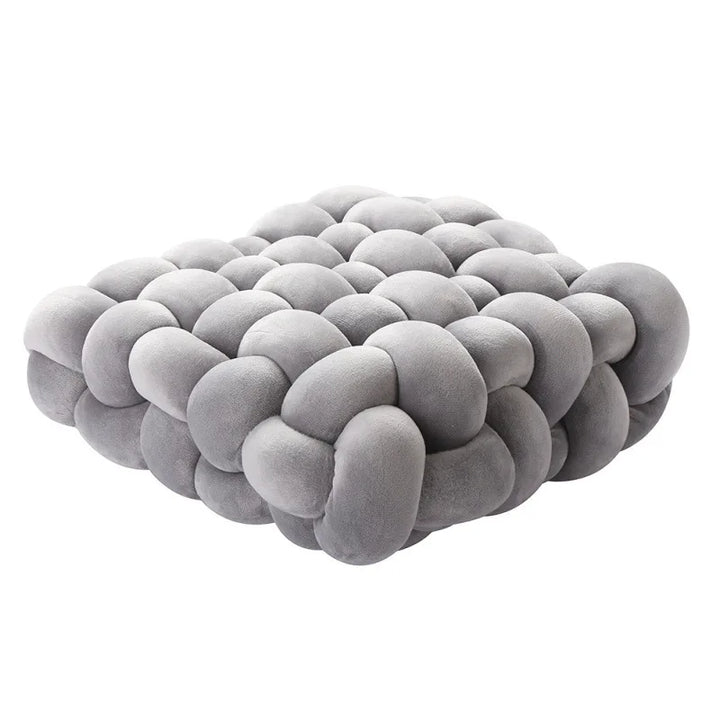 Stornfield | Coussin en peluche doux en forme de nœud pour salon, coussin de canapé, couleur unie, carré, coussin de jeté à main, coussin de siège tissé carré