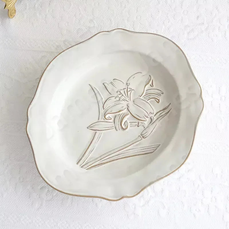 Plaques de fleurs en relief françaises