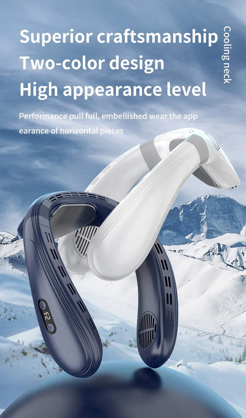 Portable Neck Fan 5200mAh – Rechargeable Wearable Semiconductor Cooling Fan, Personal Outdoor Neck Air Conditioner | Stornfield