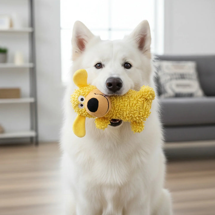 Stornfield plush dog toy with squeaker