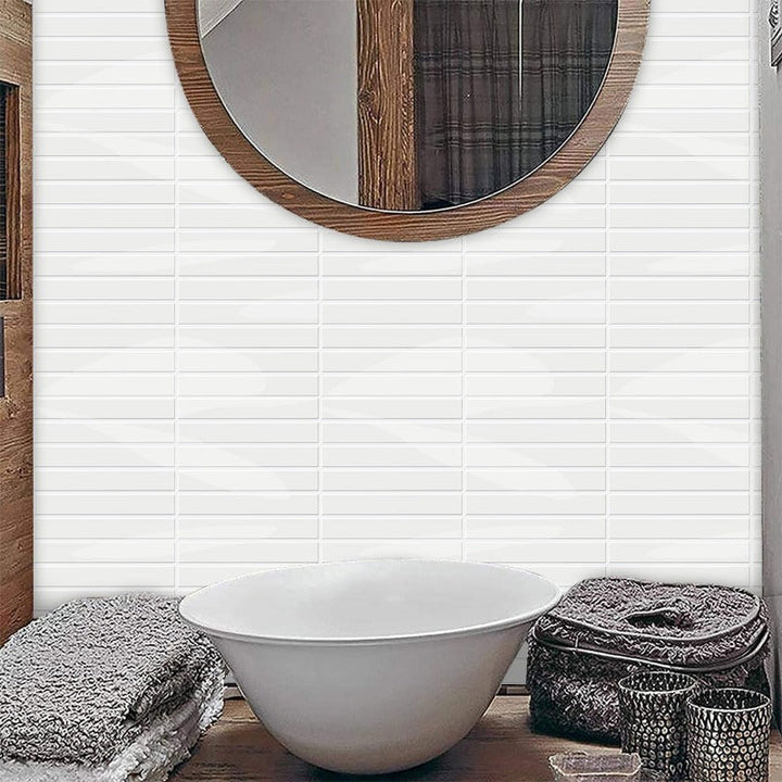 Stornfield | Self-Adhesive 3D DIY Kit Kat Tiles in Gloss White