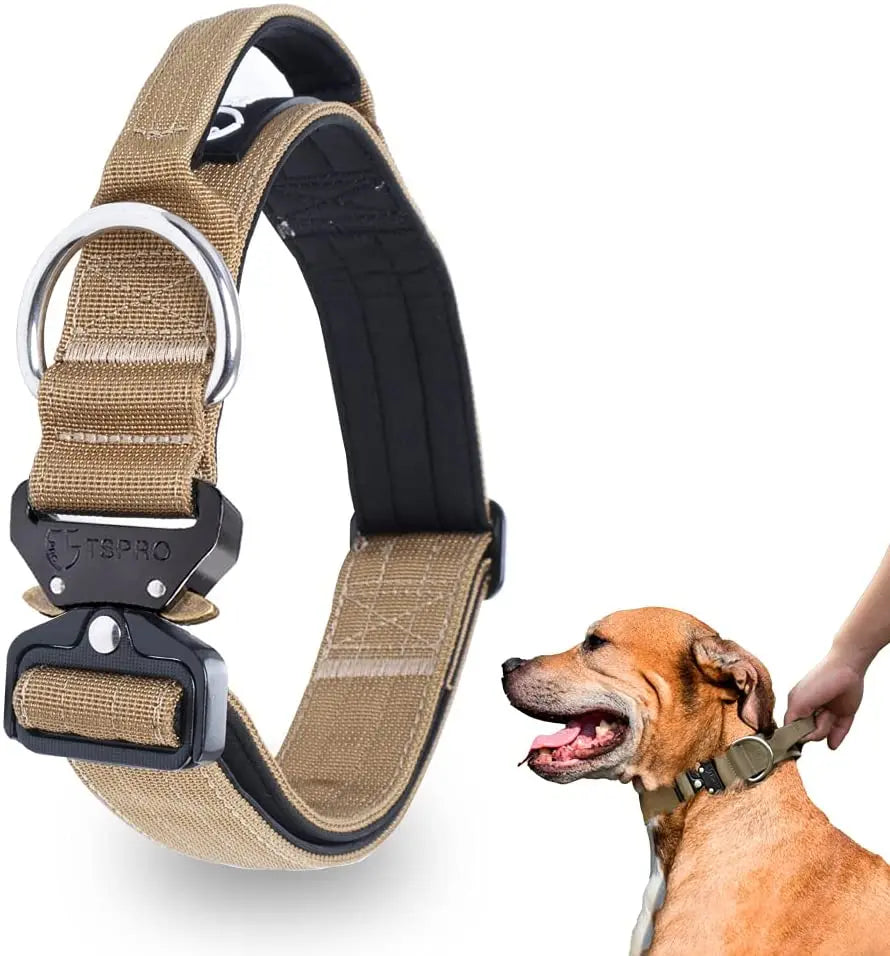 Stornfield Tactical Dog Collar with Metal Buckle & Handle