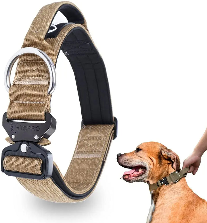 Stornfield Tactical Dog Collar with Metal Buckle & Handle