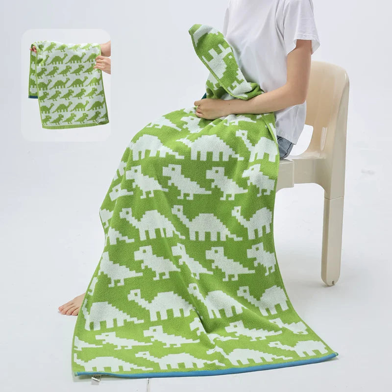 Reversible printed cotton animal towel | Stornfield