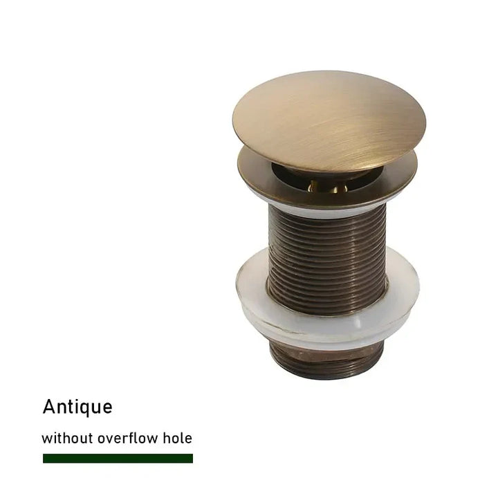 Drain plug with push-down pop-up – brass | 11 colors | With or without overflow Stornfield