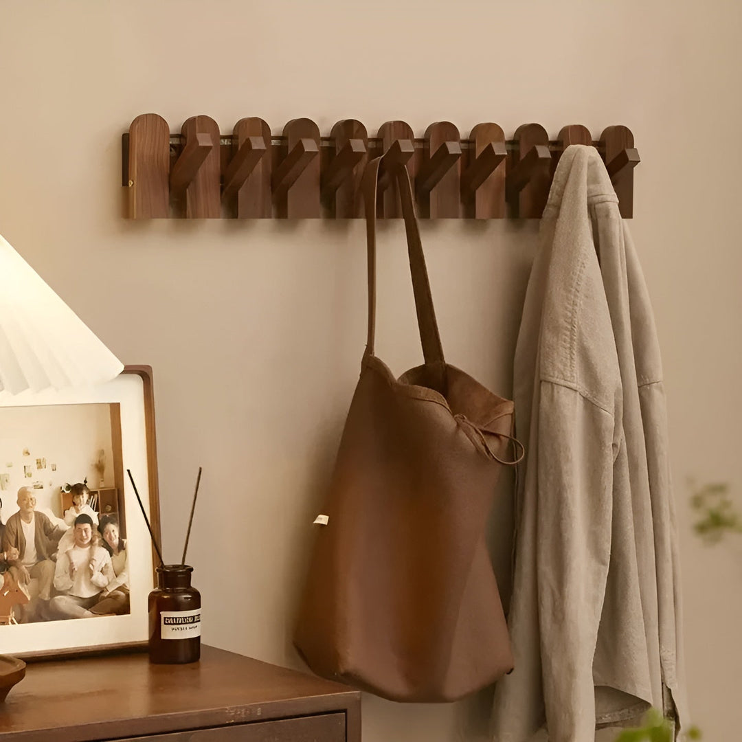 FoldaStornfielde wardrobe rail made of wood – Stylish wall hook rail | Space-saving solution for any room | Stornfield