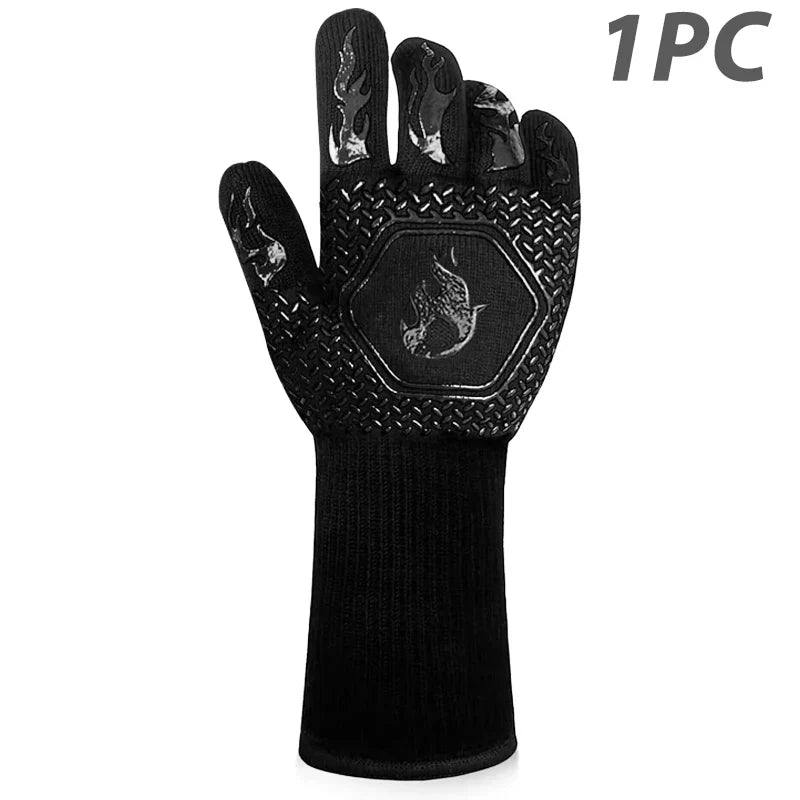 Stornfield | ThermaGrip Heat Resistant Grill Glove | Silicone & Cotton | Non-slip & fireproof up to 800 °C | For Grill, Oven & BBQ | 1 Piece