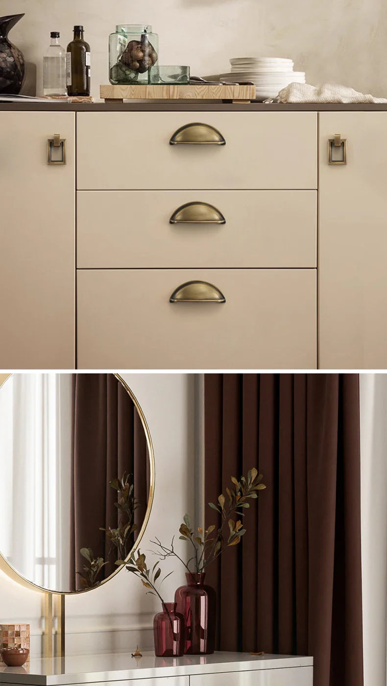Bronvella ArcRetro Furniture Handle in Antique Copper Stornfield