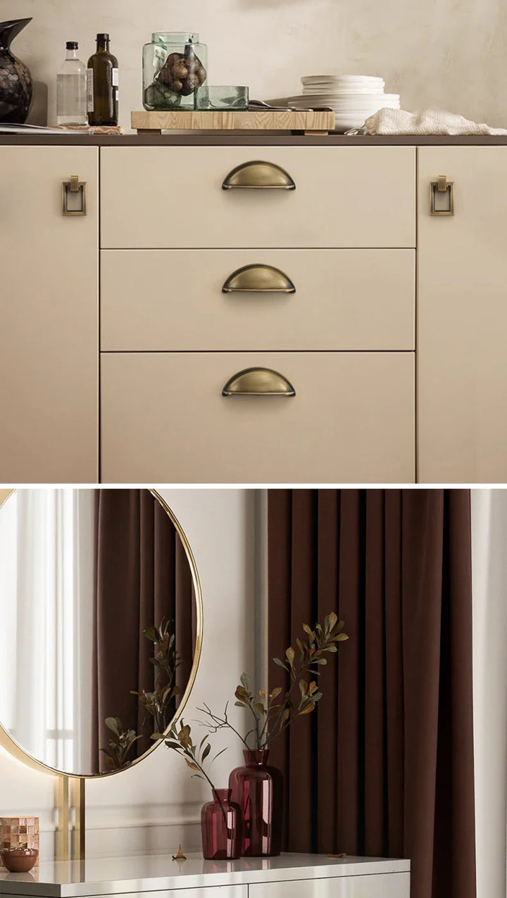 Bronvella ArcRetro Furniture Handle in Antique Copper Stornfield