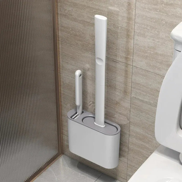 Stornfield | Toilet Brush HygieBrush DuoClean | 2-in-1 Silicone Toilet Brush Set with Wall Mount | Antibacterial & Space-Saving
