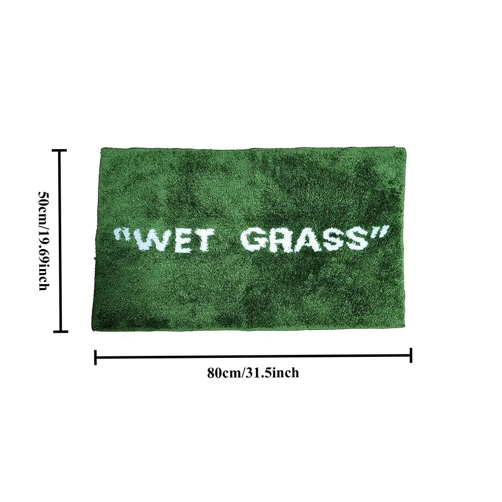 FreshLawn Comfort Mat – Trendy "Wet Grass" Doormat in Green with Soft Plush | Stornfield