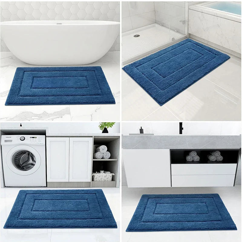 Bathroom Mat Microfiber Non-Slip – Double Layer Bath Mat | Highly Absorbent & Soft | Comfort Doormat | Stornfield