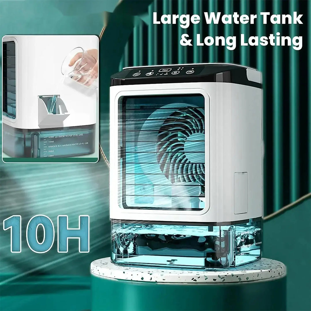 Portable Desktop Air Conditioner Fan – Dual Spray Ultrasonic Humidifier, 3-Speed Silent Air Cooler with Night Light for Home | Stornfield