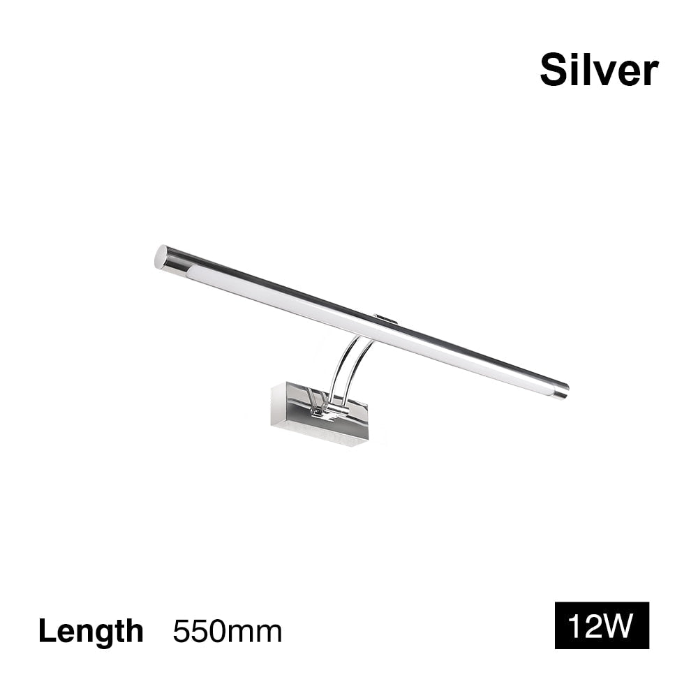 Stornfield | LED Wall Sconce 80-100cm - Modern Black/Silver Wall Lamp for Bathroom, Indoor Mounted Picture Light