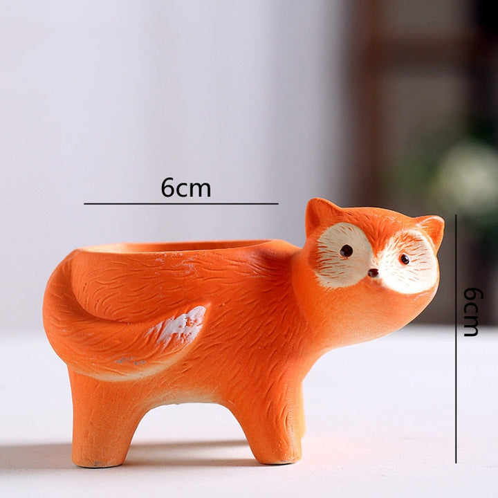 Mignon dessin animé animal pot de fleurs