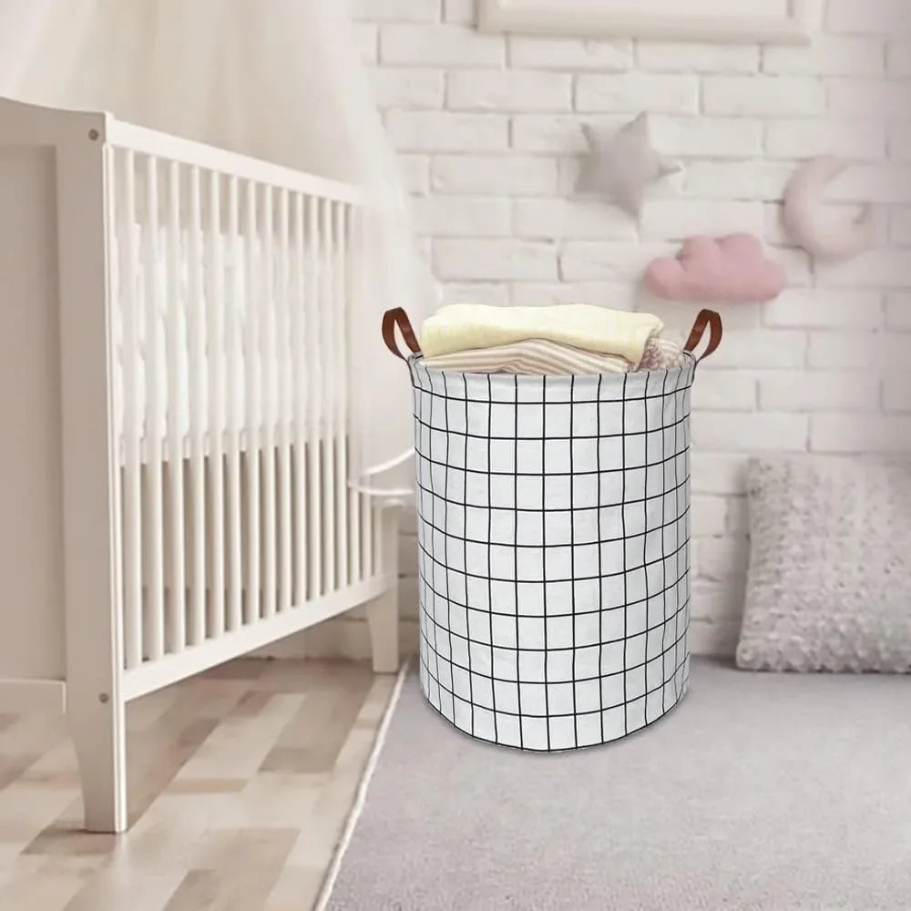 EcoStore Laundry Basket – Foldable Canvas & Linen Laundry Basket with Handles and Drawstring Stornfield
