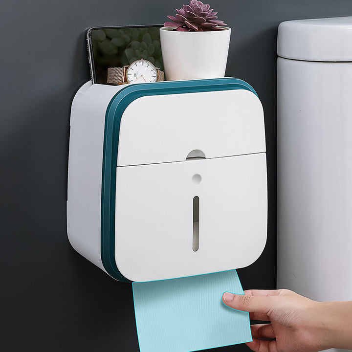 Wall-Mounted Bathroom Organizer Tissue Box Holder | Stornfield