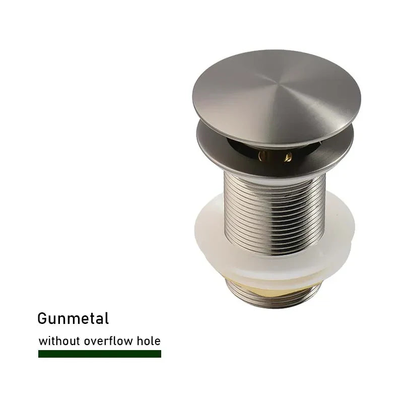 Drain plug with push-down pop-up – brass | 11 colors | With or without overflow Stornfield