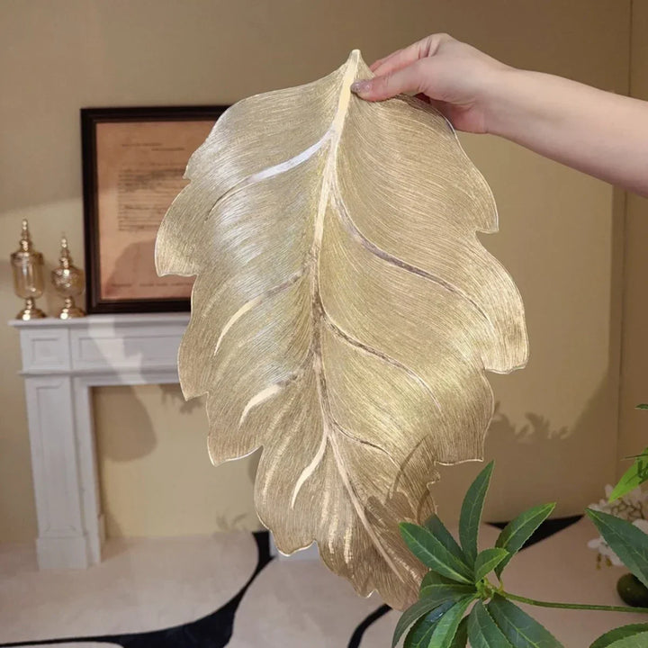 Gold Leaf Shape Decorative Serving Tray | Stornfield