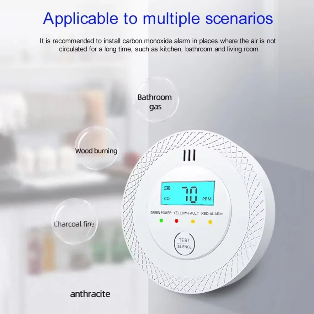 VeiligWoon CO and Smoke Detector – Wireless with LCD Screen and Alarm | Stornfield