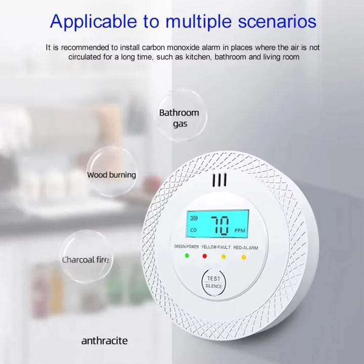 VeiligWoon CO and Smoke Detector – Wireless with LCD Screen and Alarm | Stornfield