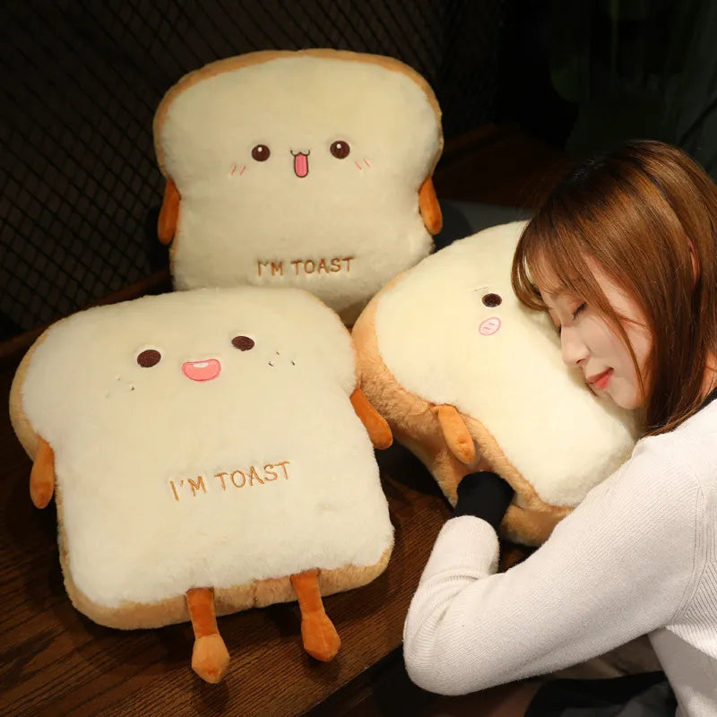 Stornfield | New 1pc 35cm Plush Bread Pillow Soft Food Simulation Toast Soft Doll Warm Cushion Home Decor Kids Toy Birthday Gift