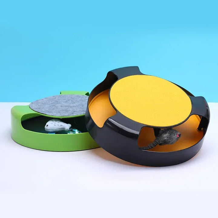 Stornfield Interactive Cat Toy with Rotating Mouse & Scratching Area