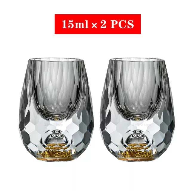 Stornfield | Crystal Whisky Glass Liqueur Glasses Sphere Sake and Shochu Cups Double Walls Thick Bottom Small Capacity Teacups