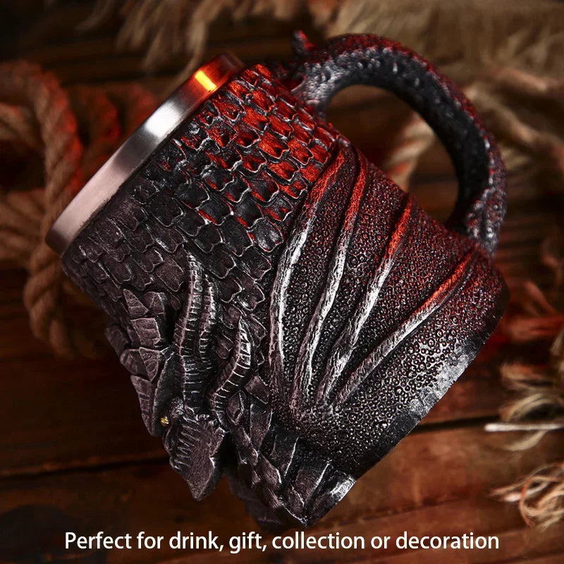 Stornfield | Medieval Dragon Stainless Steel Resin Mug as Coffee Mug or Tea Mug