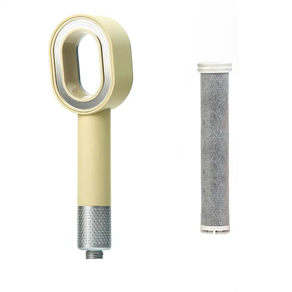 AquaGlow Beauty Filter Showerhead – High pressure, water-saving and purified showering – round handheld model Stornfield