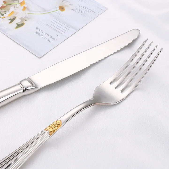Stornfield | Elegant Cutlery Set in Gold Design
