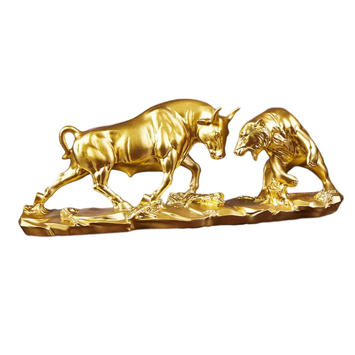 Stornfield | Feng Shui Bear and Bull Statue, Bull Figurine, Animal Cow Sculpture Collection