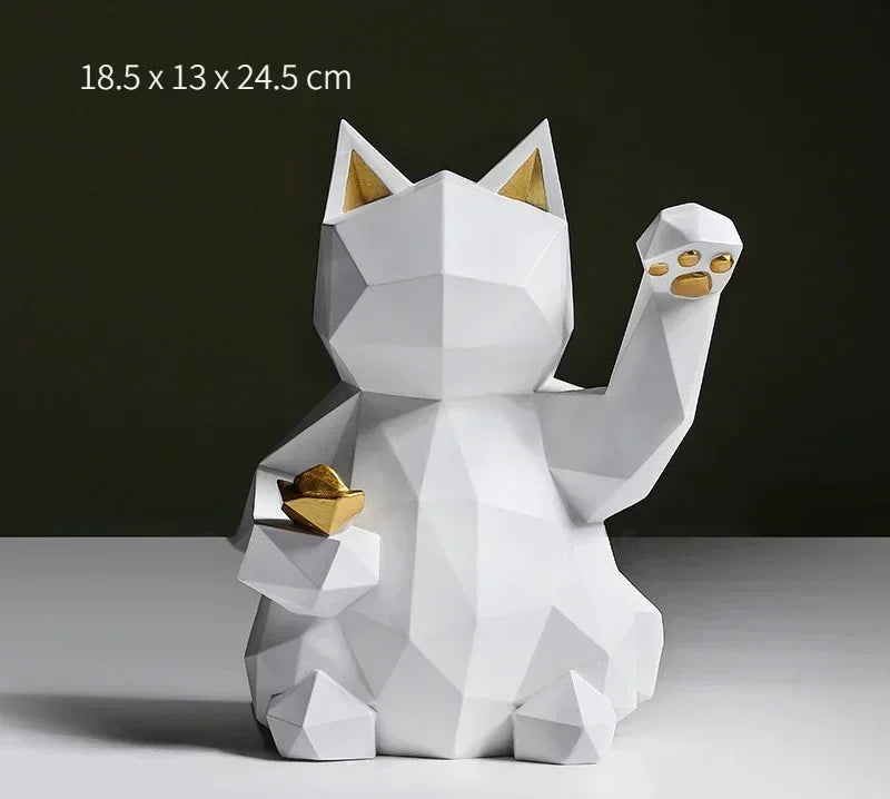 Stornfield | Nordic Minimalism Geometry Lucky Cat Statues