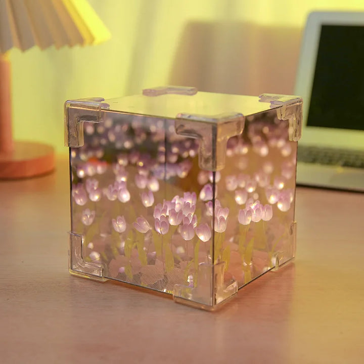 DIY Tulip Flower Sea Cube Lamp