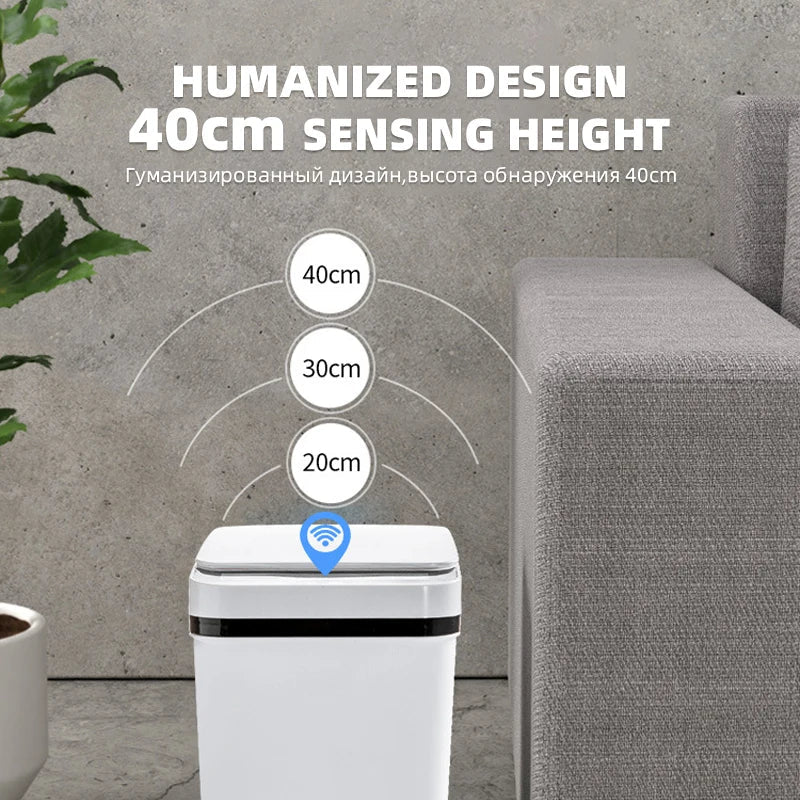 Waterproof Smart Wave Sensor Automatic Trash Can | Stonrfield