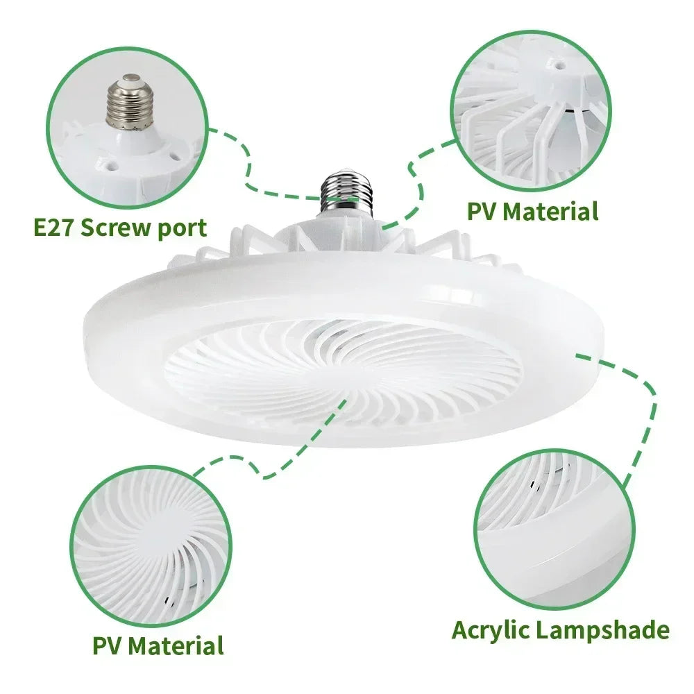 Upgrade Your Living Space with the Smart Remote Control Ceiling Fan - LED Lighting and E27 Converter Base Included for Ultimate Convenience | Stornfield